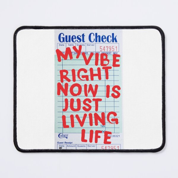 Item preview, My Vibe Right Now Is Just Living Life Guest Check Art (Red) designed and sold by dressedbyjord.