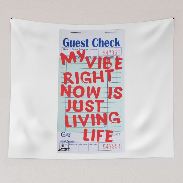 Item preview, My Vibe Right Now Is Just Living Life Guest Check Art (Red) designed and sold by dressedbyjord.