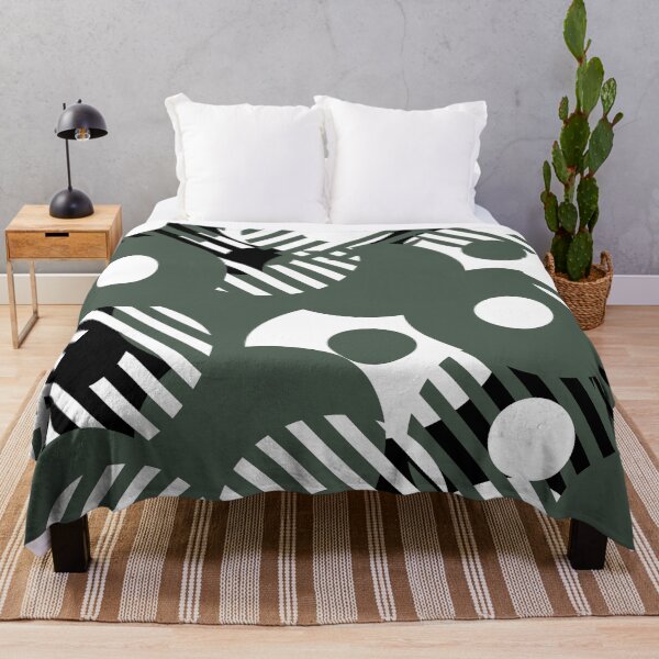 Item preview, Green Black White Retro Circle Stripe Pattern Pairs DE 2022 Popular Color Greener Pastures DET529 designed and sold by ColorOfTheYears.