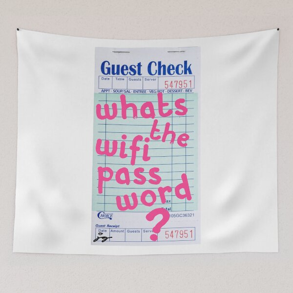 Item preview, What's the WIFI Password? Guest Check Art (Pink) designed and sold by dressedbyjord.