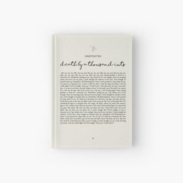 Death By A Thousand Cuts Lyrics Hardcover Journal for Sale by queseraseraa