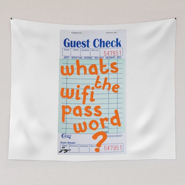 Item preview, What's the WIFI Password? Guest Check Art (Orange) designed and sold by dressedbyjord.