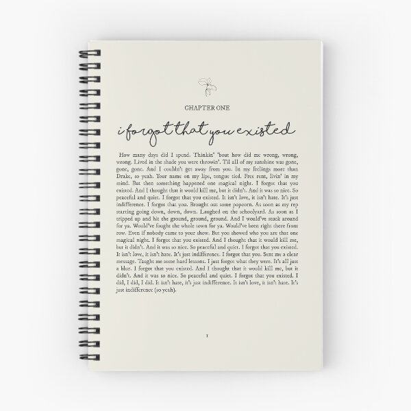 Item preview, I Forgot That You Existed Lyrics designed and sold by queseraseraa.