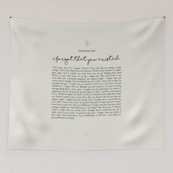 Item preview, I Forgot That You Existed Lyrics designed and sold by queseraseraa.