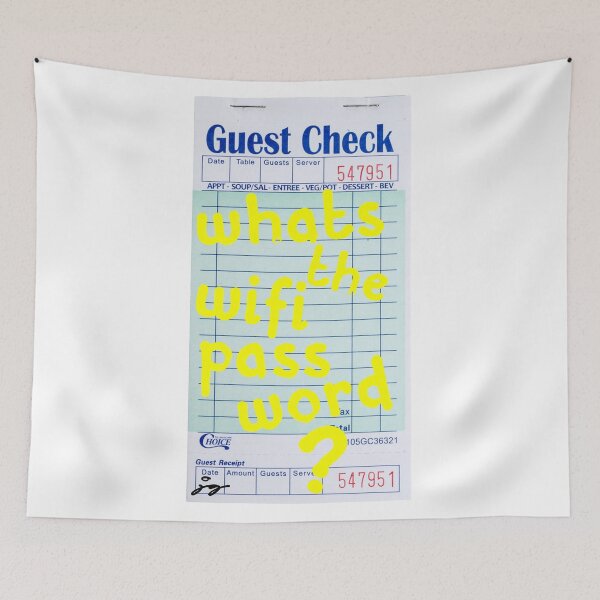 Item preview, What's the WIFI Password? Guest Check Art (Yellow) designed and sold by dressedbyjord.