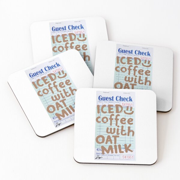 Item preview, Iced Coffee With Oat Milk :) Guest Check designed and sold by dressedbyjord.