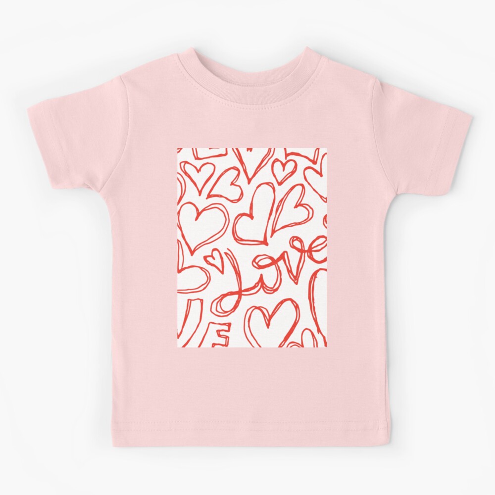 Cute Love Print-Happy Valentines Day-Romantic Heart Love Pattern- Cute  Valentine Love Doodle Heart Print-Trending Seamless Pattern Aesthetic Print  Kids T-Shirt for Sale by ReeianLifestyle