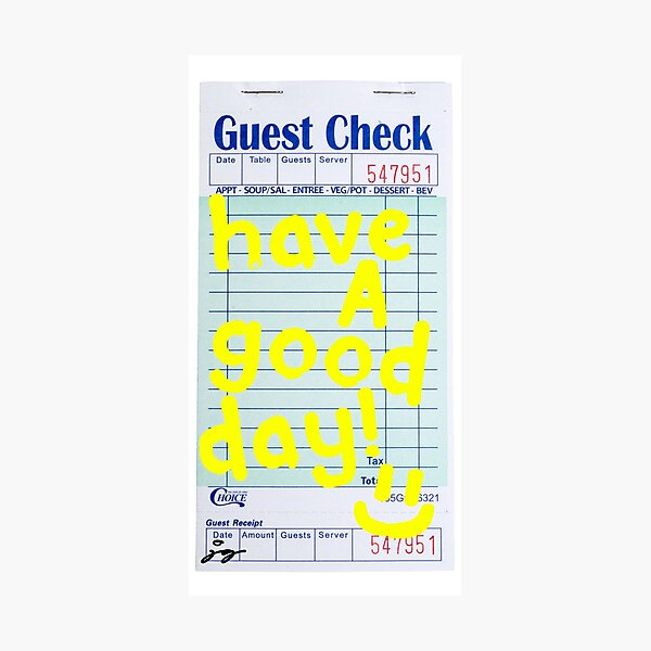 Item preview, Have a Good Day :) Guest Check Art (Yellow) designed and sold by dressedbyjord.