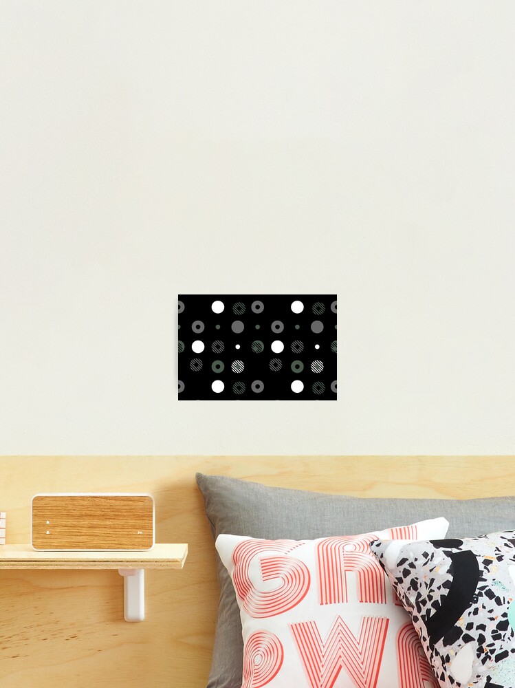 Thumbnail 2 von 3, Fotodruck, Green Gray Black White Stripe Circle Dot Pattern Pairs DE 2022 Popular Color Greener Pastures DET529 designt und verkauft von ColorOfTheYears.
