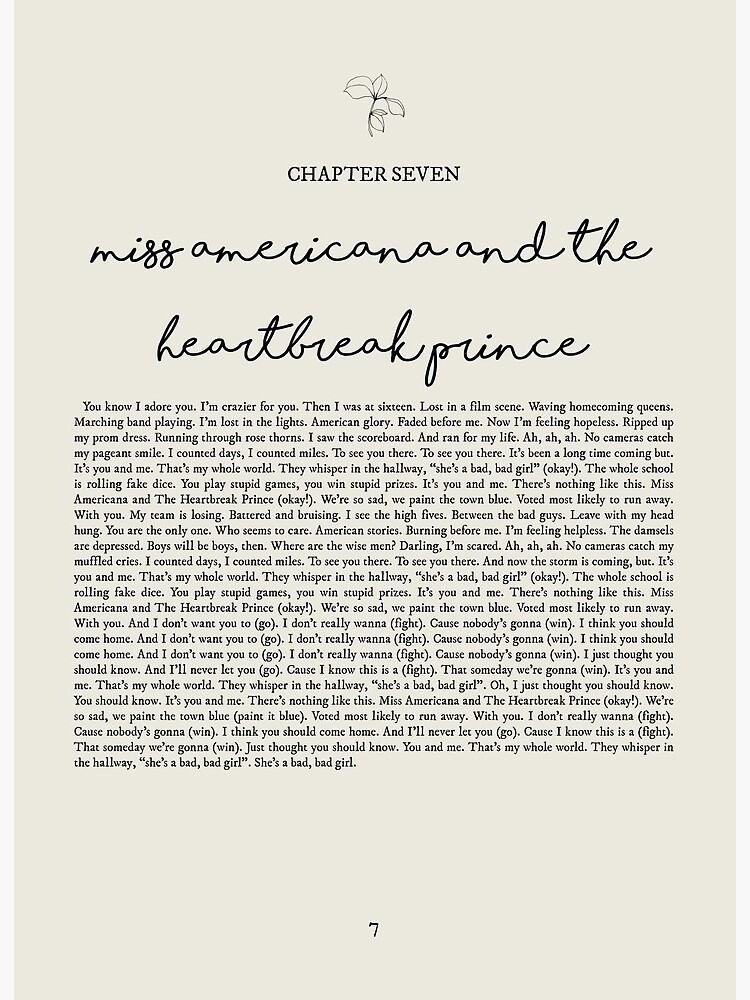 Miss Americana And The Heartbreak Prince Lyrics