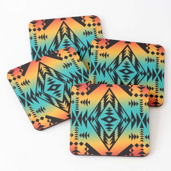 Item preview, Red / Orange / Turquoise Gradient Native Geo Print V3 designed and sold by JMWCD.