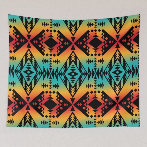 Item preview, Red / Orange / Turquoise Gradient Native Geo Print V3 designed and sold by JMWCD.