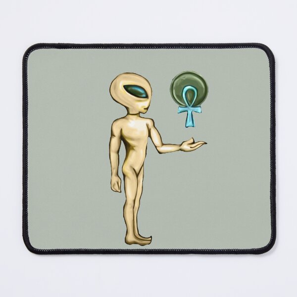 Item preview, Yellow Green Gray with Ankh designed and sold by Gray Alien Art.