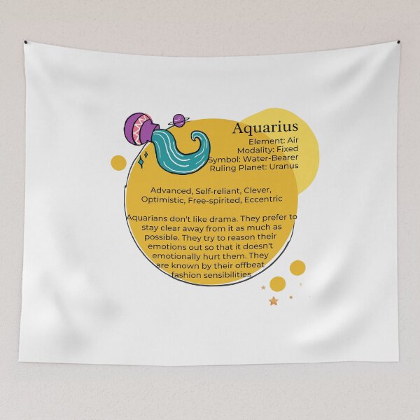 Item preview, Aquarius Zodiac Personality Traits - Aquarius Horoscope, Zodiac Sign Optimistic, Motivational Uranus designed and sold by tsquarefabrics.