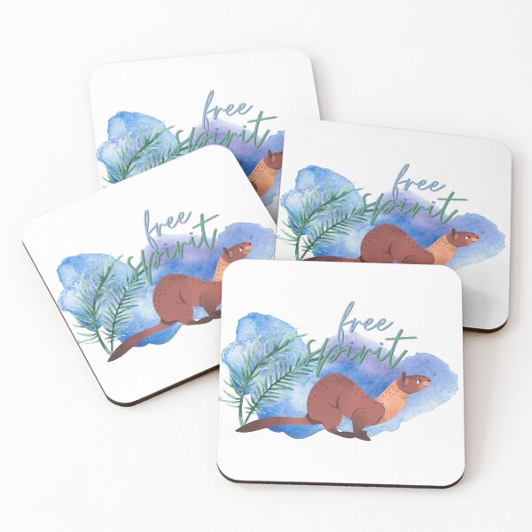 Item preview, Free Spirit Watercolour Otter Weasel designed and sold by LoveofDog.