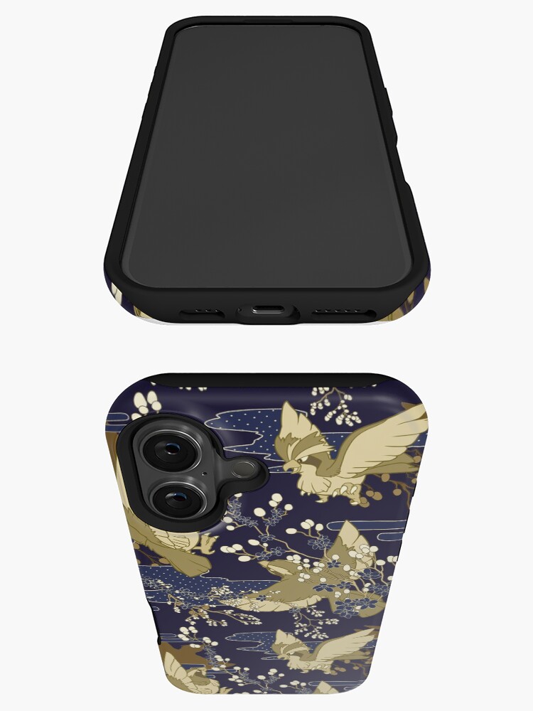 Aperçu 3 sur 4. Coque iPhone avec l'œuvre Fleurs et oiseaux créée et vendue par HybridDragoness.