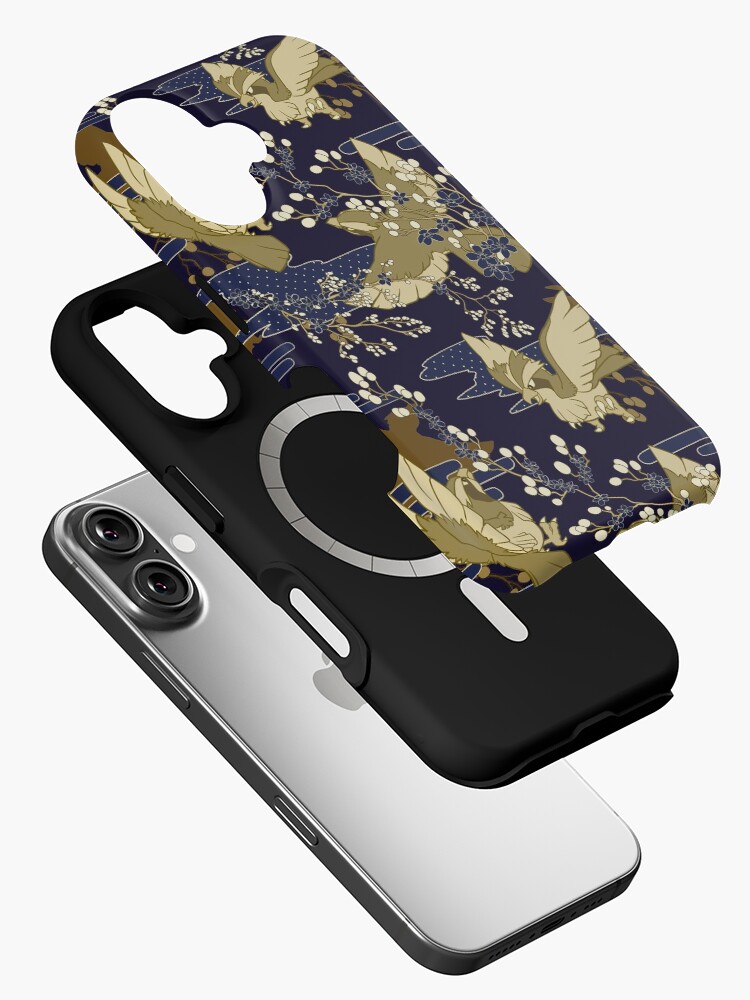 Aperçu 2 sur 4. Coque iPhone avec l'œuvre Fleurs et oiseaux créée et vendue par HybridDragoness.