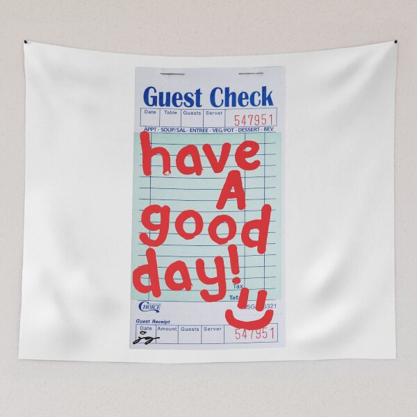 Item preview, Have a Good Day :) Guest Check Art (Red) designed and sold by dressedbyjord.