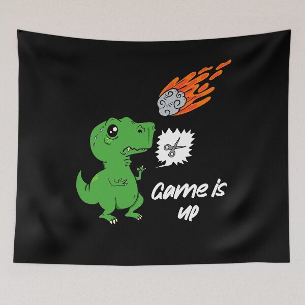 Item preview, Funny T-Rex Dinosaur Cartoon Meteorite Rock Paper Scissors designed and sold by RJ-Art.