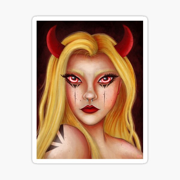 Devilish portrait Sticker