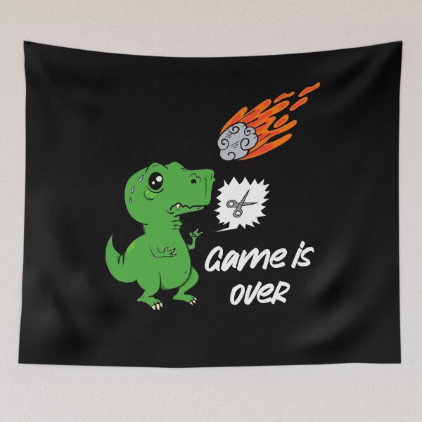 Item preview, Funny T-Rex Dinosaur Cartoon Meteorite Rock Paper Scissors designed and sold by RJ-Art.