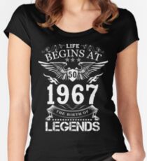 Life Begins At 50 1967 The Birth Of Legends Women's Fitted Scoop T-Shirt