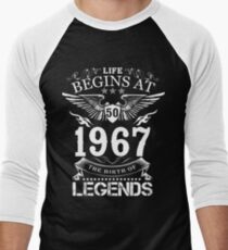 Life Begins At 50 1967 The Birth Of Legends Men's Baseball ¾ T-Shirt