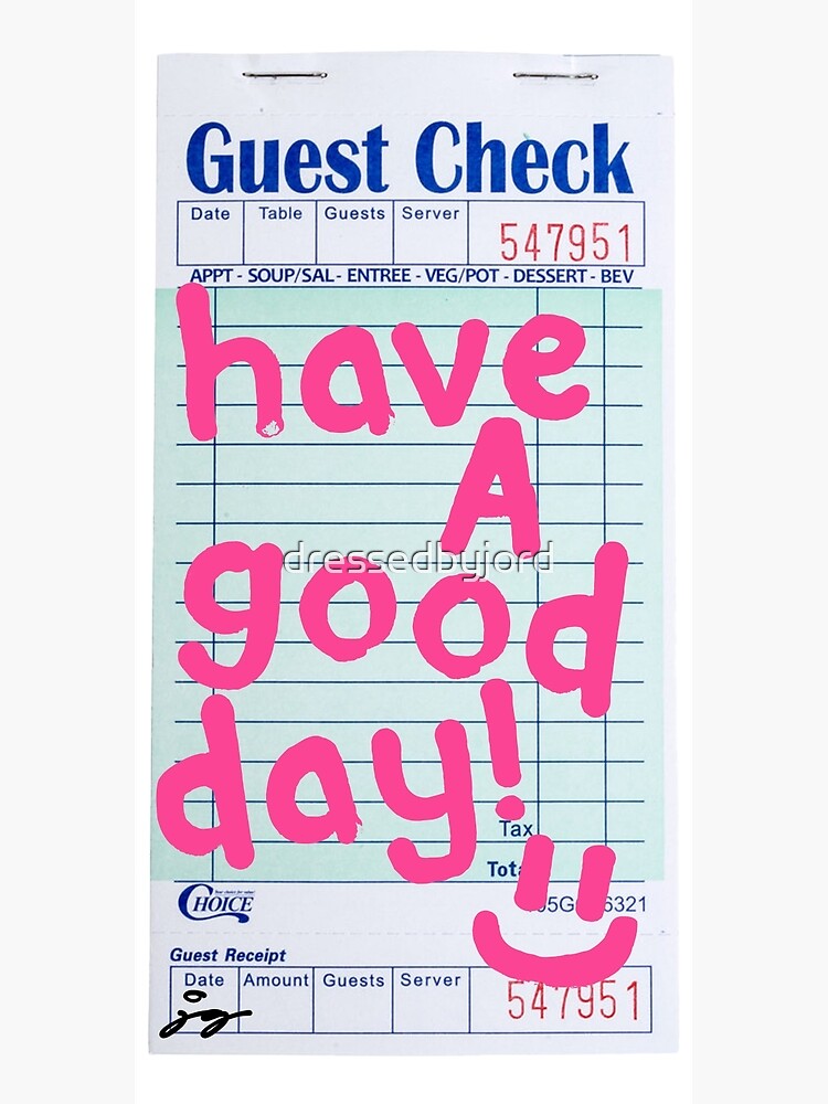 Thumbnail 3 of 3, Photographic Print, Have a Good Day :) Guest Check Art (Pink) designed and sold by dressedbyjord.