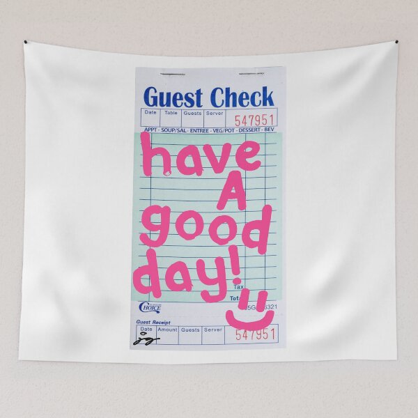 Item preview, Have a Good Day :) Guest Check Art (Pink) designed and sold by dressedbyjord.
