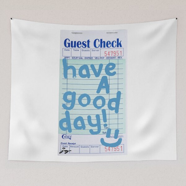 Item preview, Have a Good Day :) Guest Check Art (Blue) designed and sold by dressedbyjord.