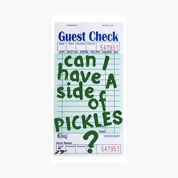 Item preview, Can I Have a Side of Pickles? Guest Check Art :) designed and sold by dressedbyjord.