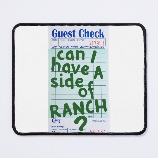 Item preview, Can I Have a Side of Ranch? Guest Check Art :) (Green) designed and sold by dressedbyjord.