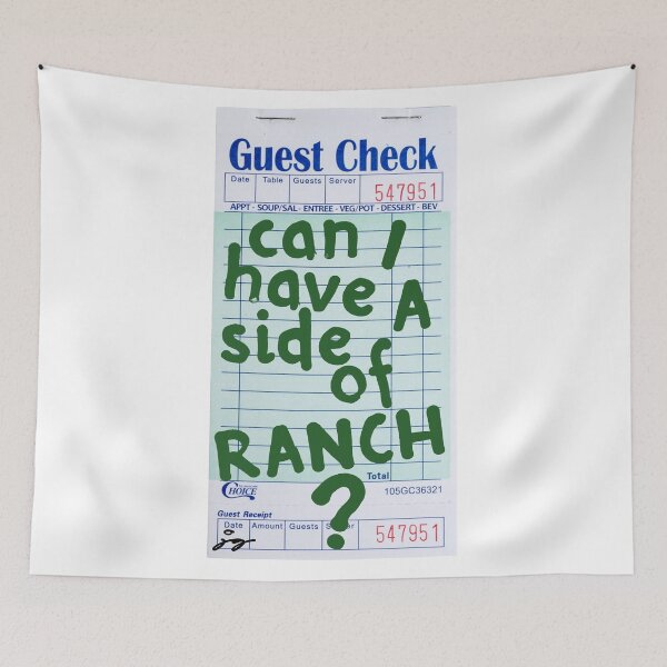 Item preview, Can I Have a Side of Ranch? Guest Check Art :) (Green) designed and sold by dressedbyjord.