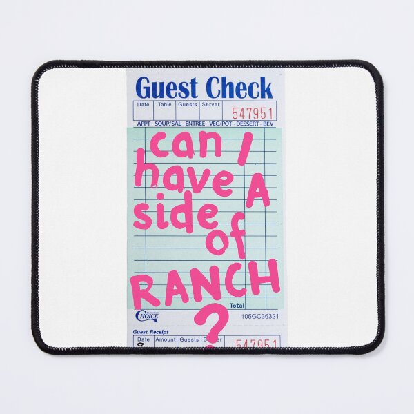 Item preview, Can I Have a Side of Ranch? Guest Check Art :) (Pink) designed and sold by dressedbyjord.