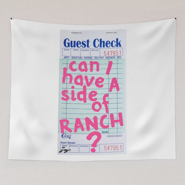 Item preview, Can I Have a Side of Ranch? Guest Check Art :) (Pink) designed and sold by dressedbyjord.