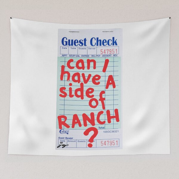 Item preview, Can I Have a Side of Ranch? Guest Check Art :) (Red) designed and sold by dressedbyjord.