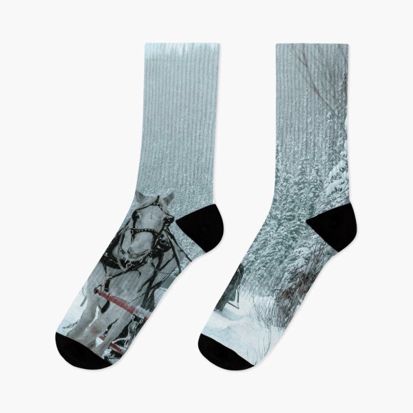 Item preview, White Horses in Snow Fall Wintermood designed and sold by SammyyCruse.