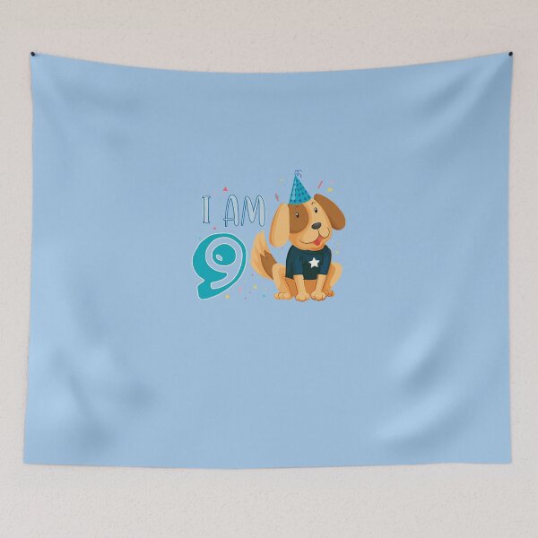 Item preview, 9th Birthday Boy Dog Puppy Children I'm 9 T-Shirt designed and sold by LynnetteKabelma.