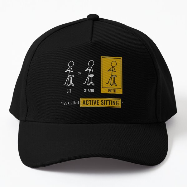 "Active Sitting" T-Shirt - Dark Mode Baseball Cap