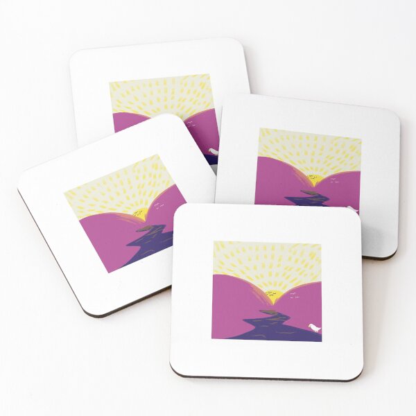 Item preview, Yellow sunset and purple hills designed and sold by digitalisdraws.