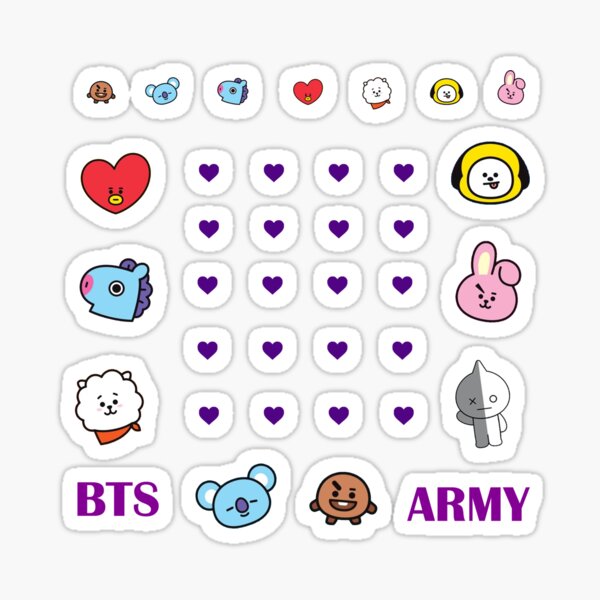 BT21 (all members) Sticker for Sale by luluartAneesha