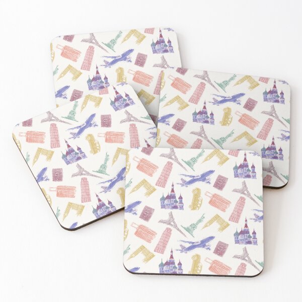 Item preview, International Travel Adventure Wood Block Print designed and sold by Quick Brown Fox Canada.