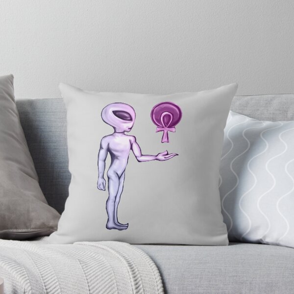 Item preview, Ultraviolet Gray with Ankh designed and sold by Gray Alien Art.