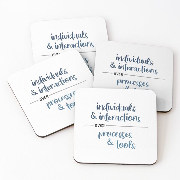 Item preview, Agile manifesto - individuals & interactions over processes & tools designed and sold by colourfulslug.