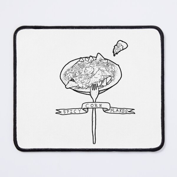 Item preview, Spicy corn flakes (Nachos) tattoo line work designed and sold by Dopamine Dumpster.