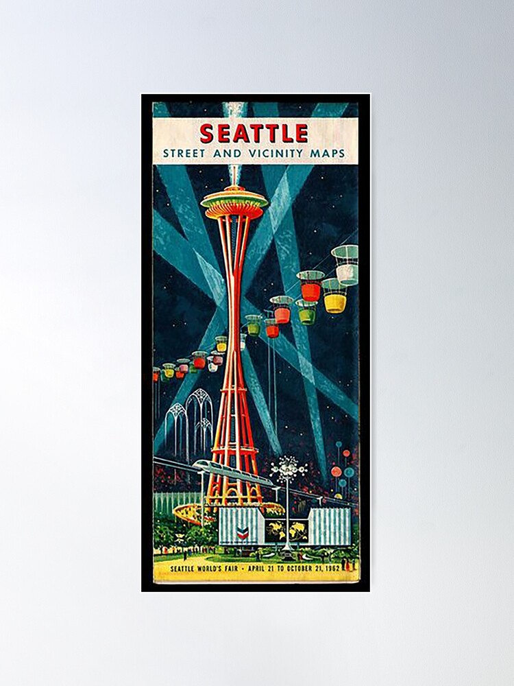 Seattle Map in Kraken Colors Poster for Sale by sanfranglasgow