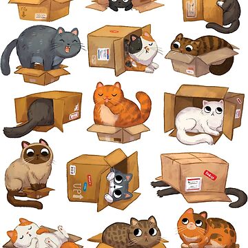 Artwork thumbnail, Cats In Boxes  by michelledraws