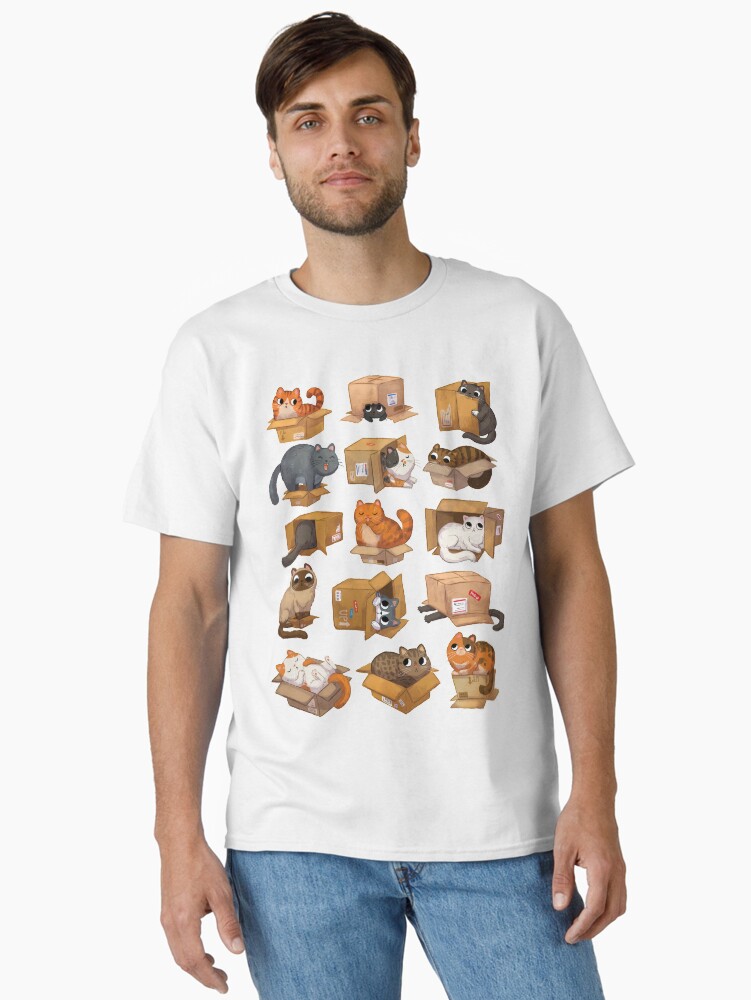 Thumbnail 1 of 7, Classic T-Shirt, Cats In Boxes  designed and sold by michelledraws.