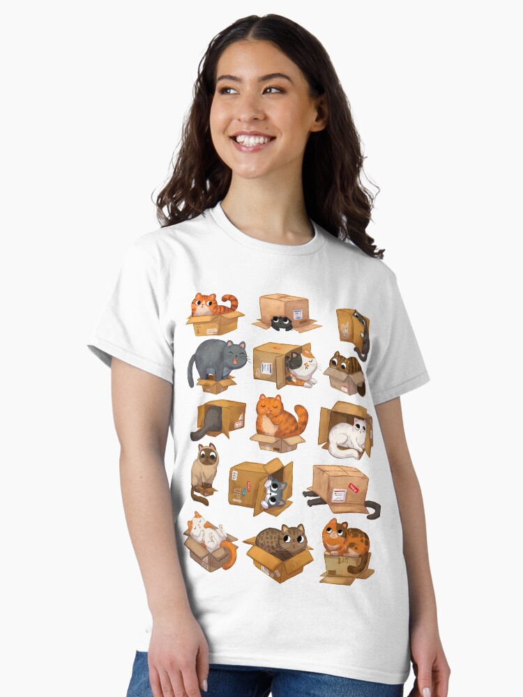 Thumbnail 2 of 7, Classic T-Shirt, Cats In Boxes  designed and sold by michelledraws.
