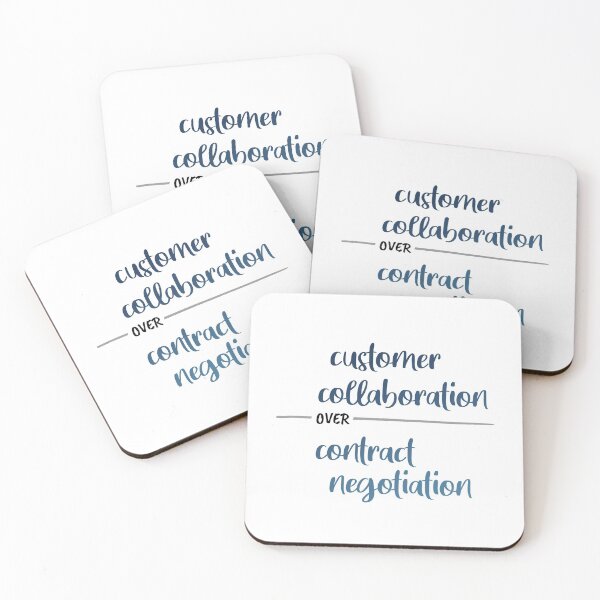 Item preview, Agile manifesto - customer collaboration over contract negotiation designed and sold by colourfulslug.